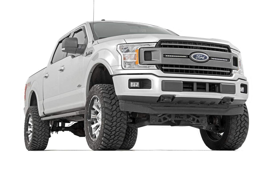 10" LED Light Grille Kit Rough Country Dual Chrome Series for Ford F-150 XLT (2018-2020)
