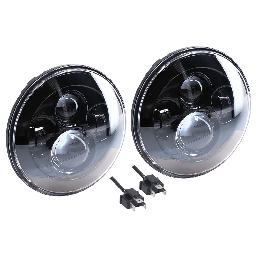 Jeep Metra - 7" Headlight - Black, LED Headlight Replacements (JP-701B) Light