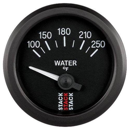 Stack 52mm ST3208 Black 1/8" NPTF 100-250°F Electric Water Temperature Gauge