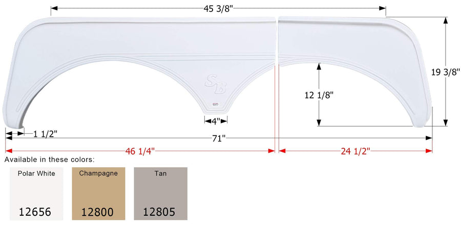 Fender Skirt ICON, Tandem, Sunnybrook, FS2656, Polar White