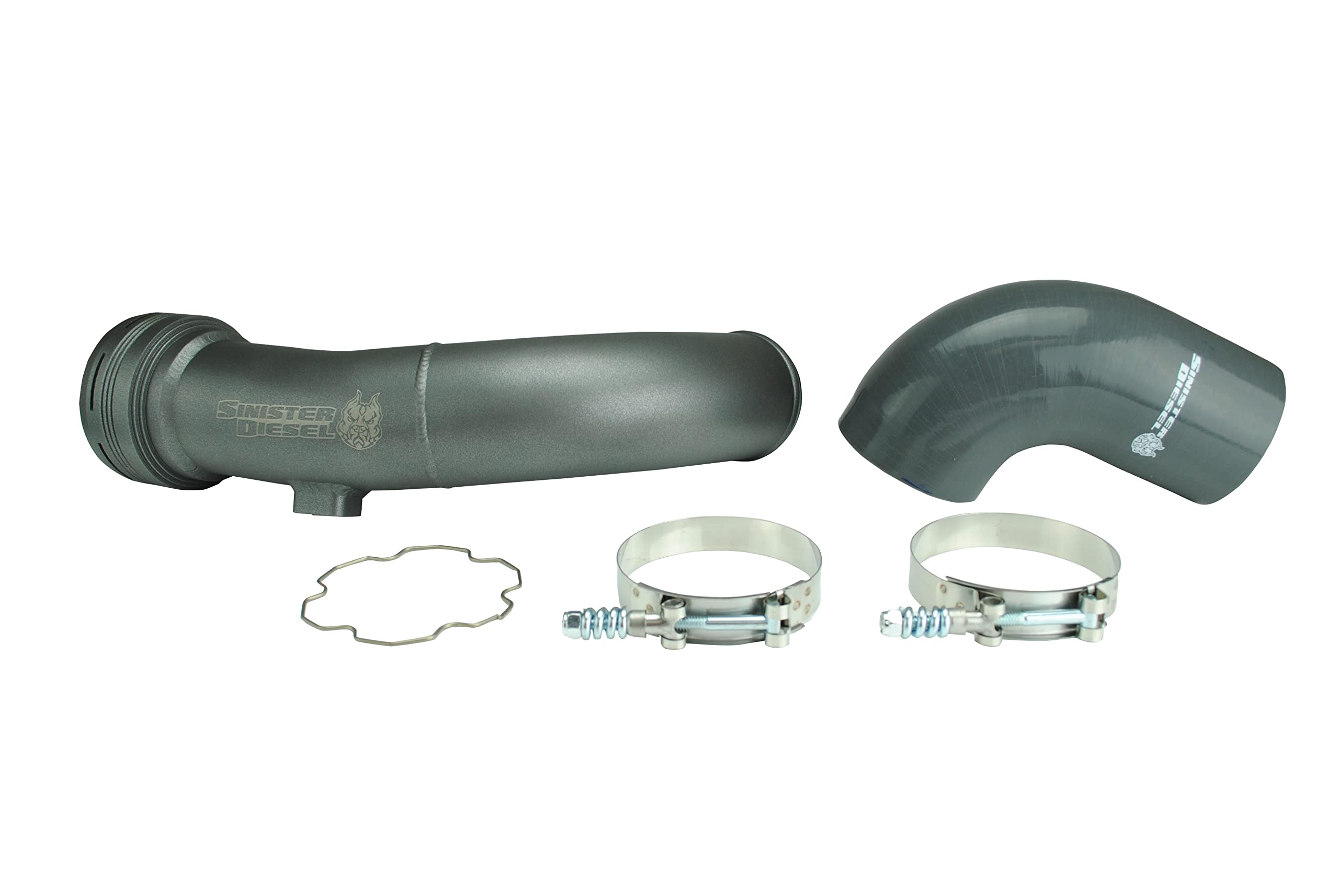 Cold Side Charge Pipe Sinister Diesel compatible with 2011-2016 Ford Powerstroke 6.7L (Gray)