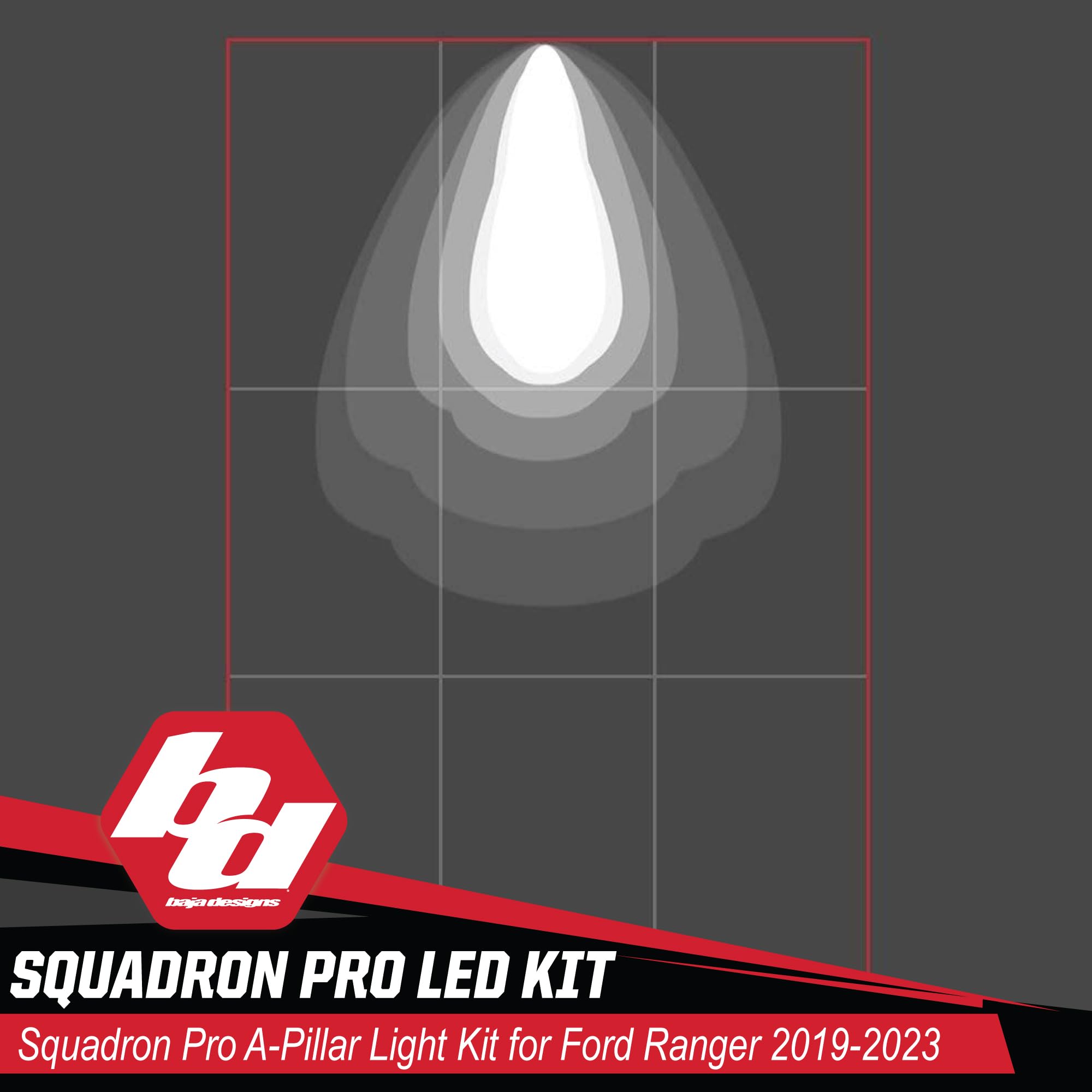 Squadron Pro Light Baja Designs A Pillar Kit Compatible with Ford Ranger 2019-Present
