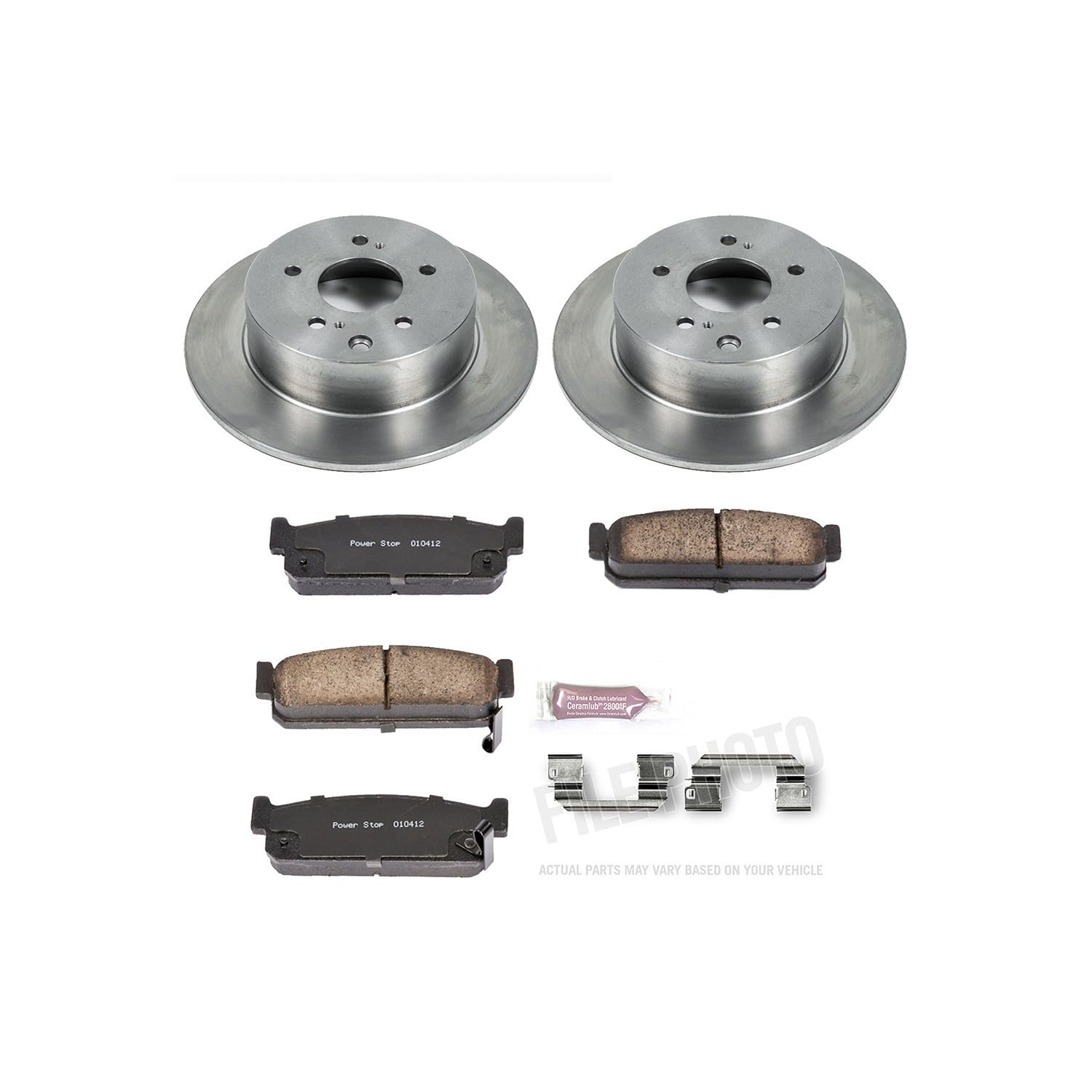 POWERSTOP Autospecialty KOE737 Rear Replacement Brake Kit-OE Brake Rotors & Ceramic Brake Pads