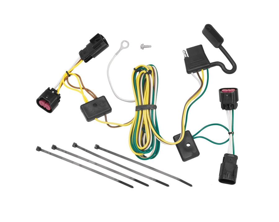 T-One® T-Connector Harness, Tekonsha 4-Way Flat, Compatable with 2008-2012 Buick Enclave, 2008-2012 Chevrolet Malibu, 2009-2012 Chevrolet Traverse Black