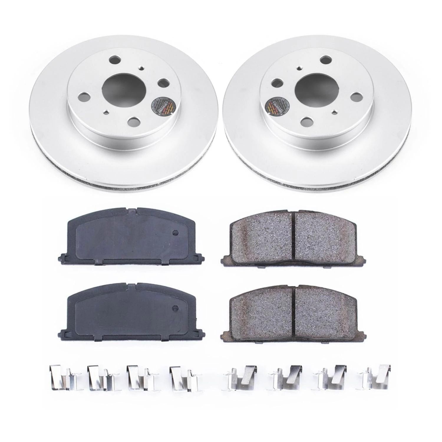 Power Stop Coated CRK4781 Brake Rotors and Z17 Ceramic Brake Pads Kit For Ford Freestar 2004-2007 Mercury Monterey 2004-2007 [Vehicle Specific]