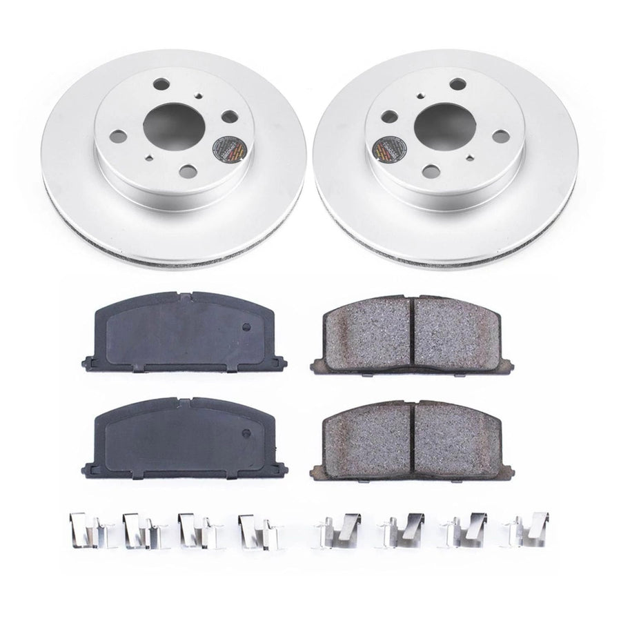 Power Stop Coated CRK4781 Brake Rotors and Z17 Ceramic Brake Pads Kit For Ford Freestar 2004-2007 Mercury Monterey 2004-2007 [Vehicle Specific]