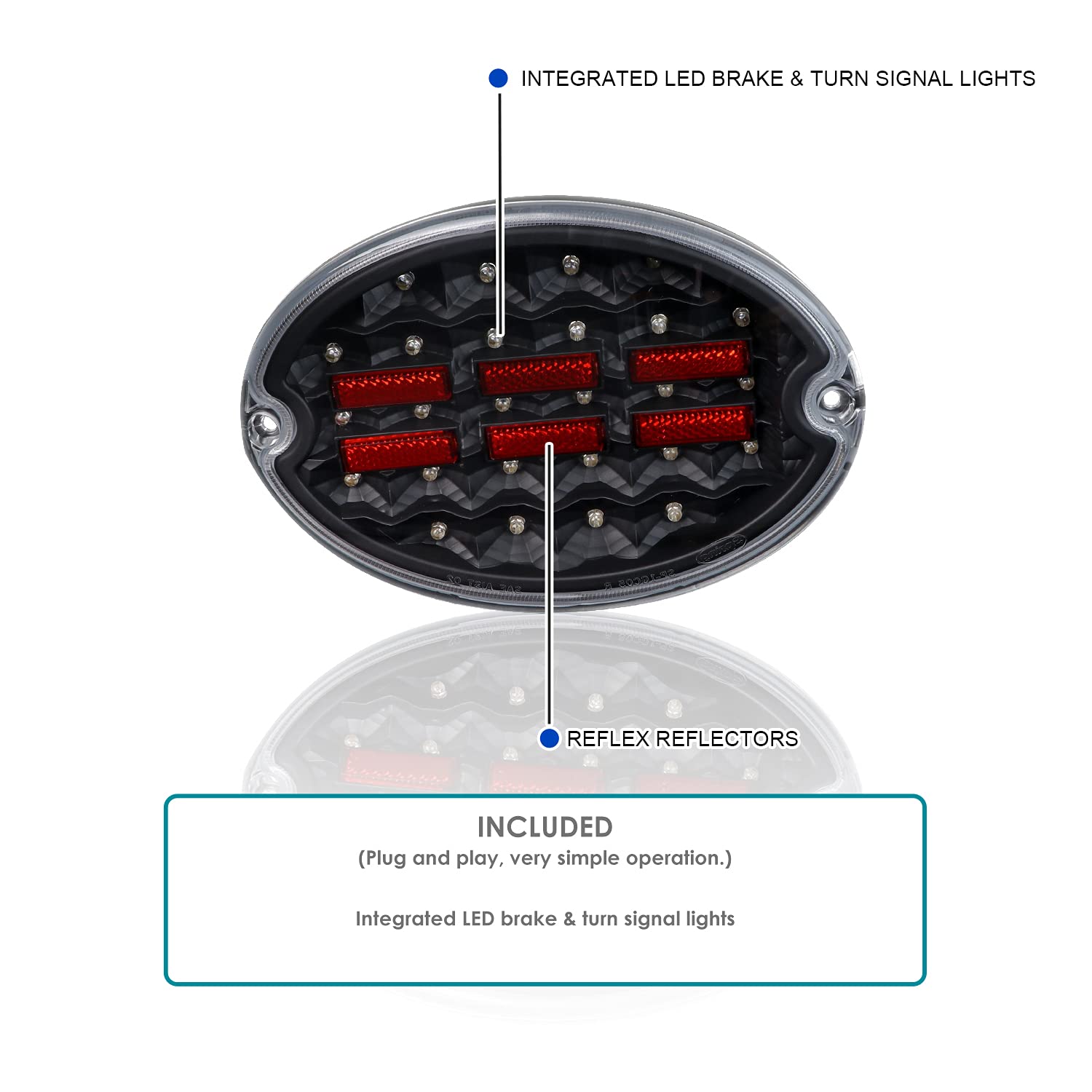 Spec-D Tuning Clear Lens Black Housing LED Tail Lights Compatible with 1997-2004 Chevy Corvette Left + Right Pair Assembly