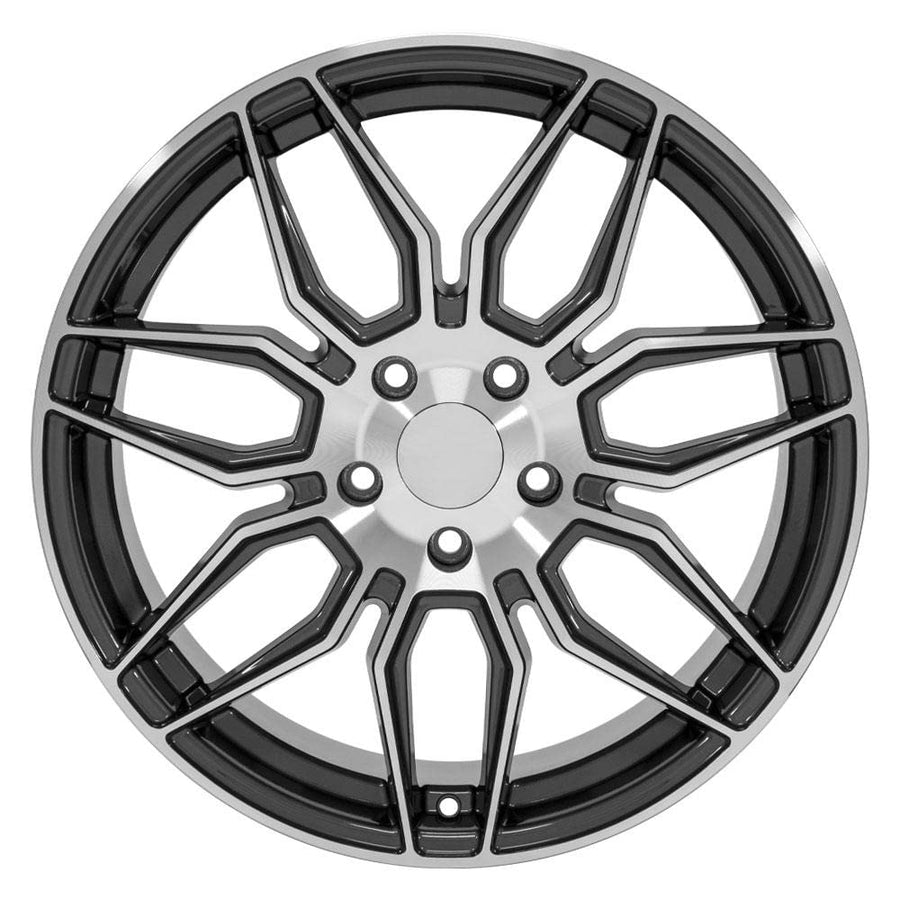 CV03D-19085-5120-51MG OE Wheels: 19" Replica Wheel Cv03D Fits Chevrolet C8 Corvette 19X8.5 Gunmetal Machined Wheel