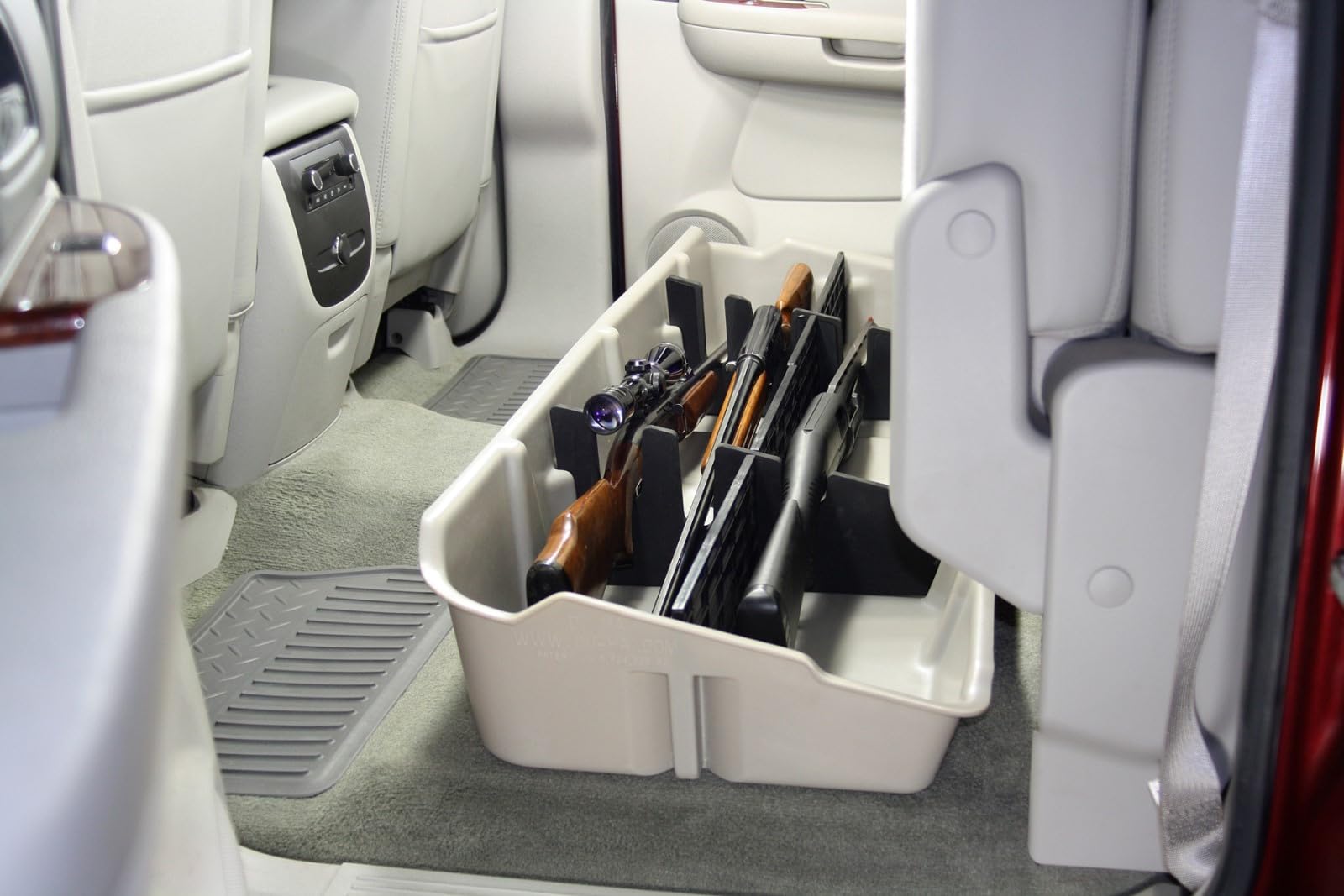 Under Seat Storage DuHa 10042 fits 2007-2013 Silverado/Sierra Crew Cab & 2007-2014 Heavy Duty Crew Cab | Black Heavy-Duty Back Seat Organizer | Durable Construction | Includes Dividers