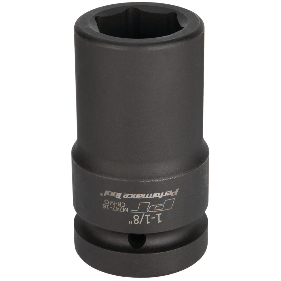 1 in. Drive Performance Tool M747-16 1-1/8 in. Deep Wall Socket for Heavy-Duty Mechanics and Automotive Professionals