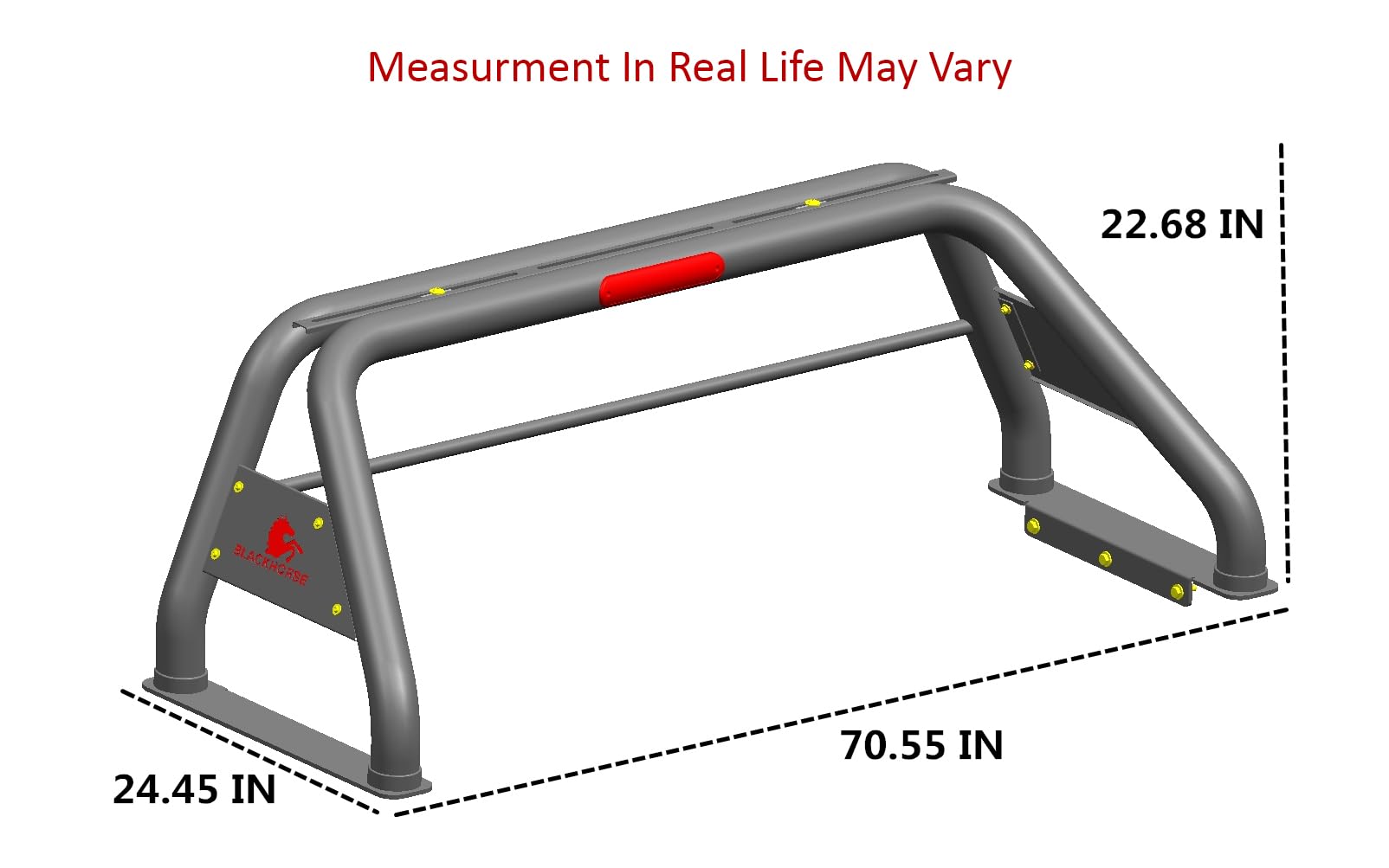 Classic Black Horse Roll Bar w/Pair of 7.0" Dia.LED,Black Compatible with 00-24 Ram 2500/3500|01-24 Silverado 2500/3500 HD|00-24 F-150|01-24 Sierra 1500/2500/3500|01-06 Sierra 3500|07-24 Tundra