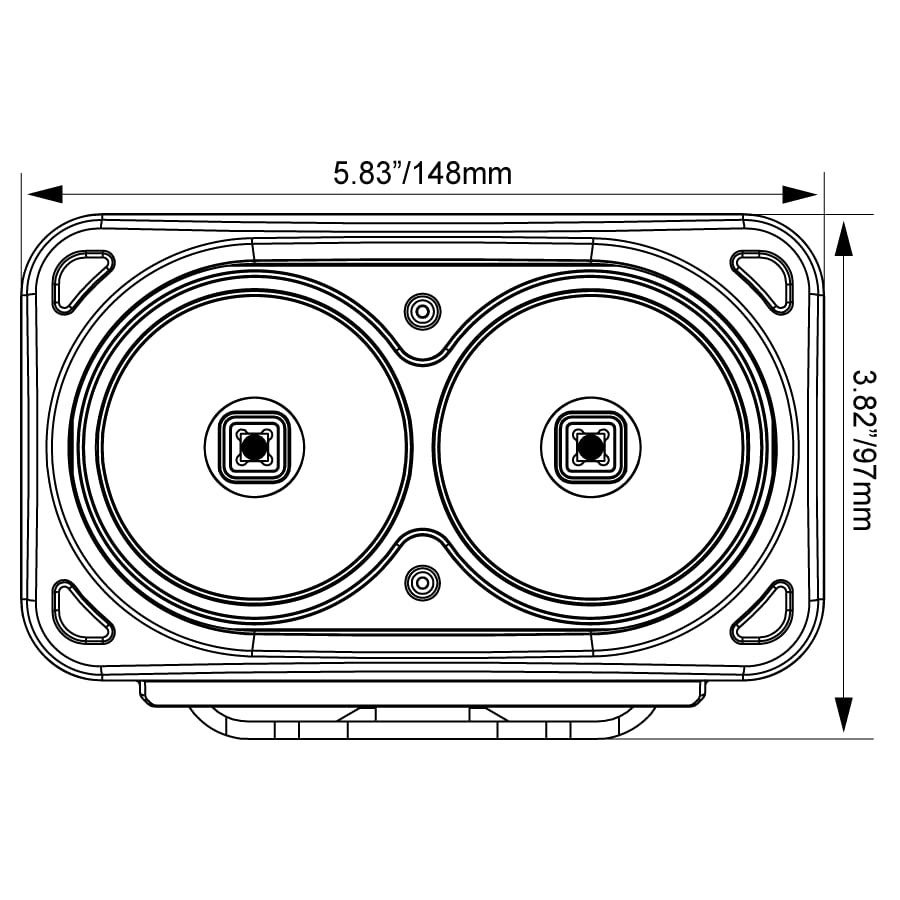Optimus Black Square Vision X Lighting 9125053 10W Narrow LED Spot Light - Pair