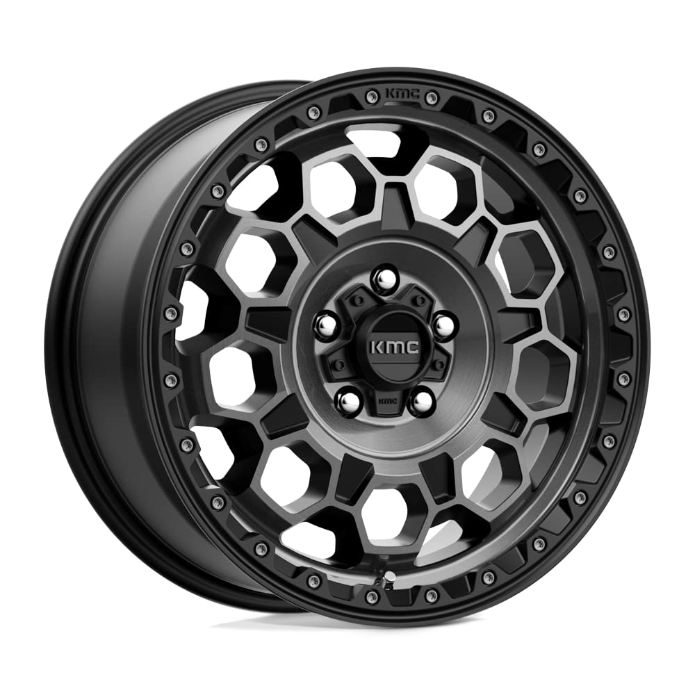 KMC 17X8 TREK 6X5.55.29 20mm SATIN BLACK WITH GRAY TINT - KM54578068420