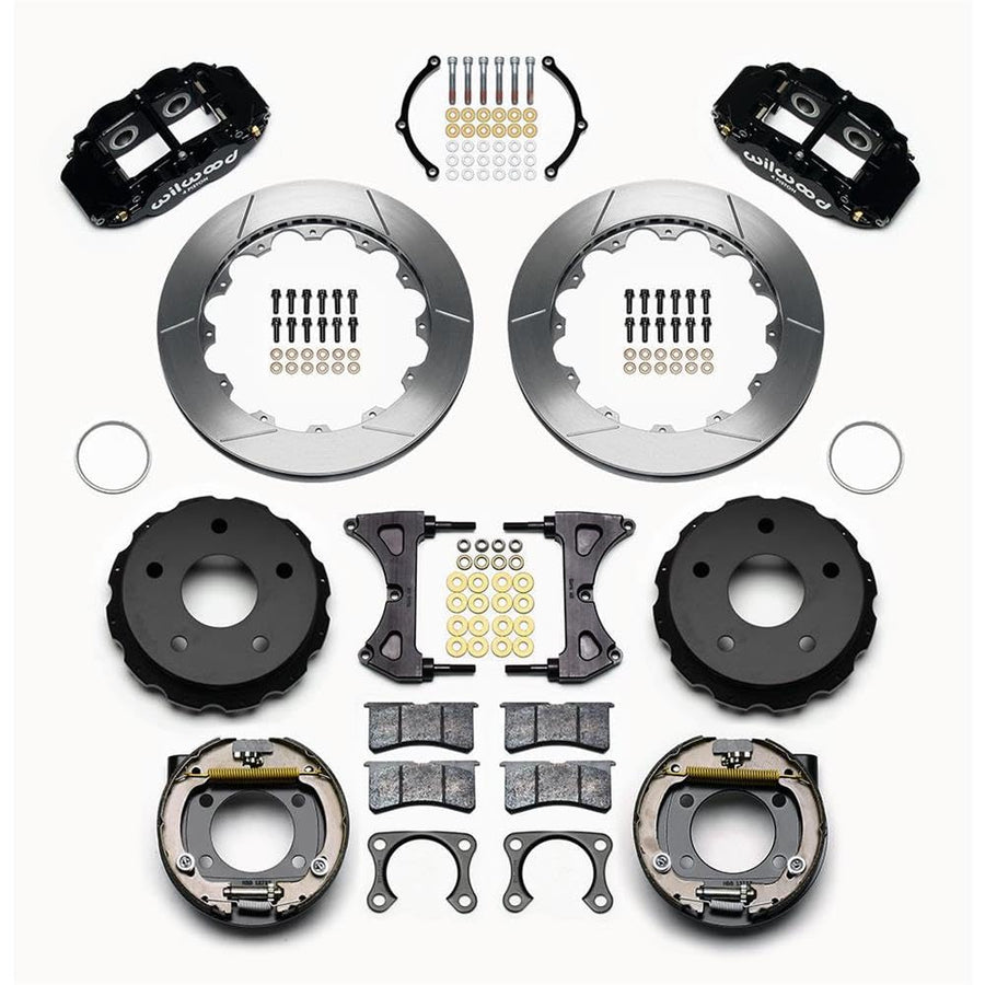 Rear P-Brk Kit, FNSL4R, 12.88", Drilled, Red