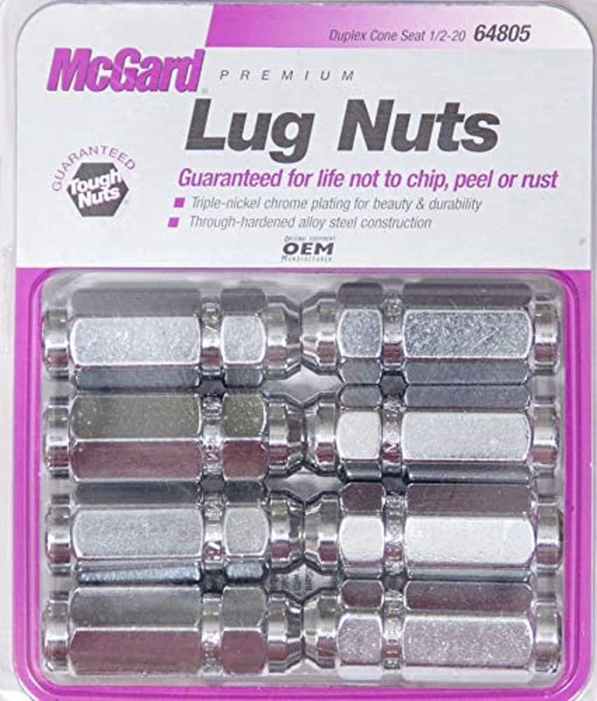 Cone Seat Style MCGARD 64805 Chrome Lug Nut Set (1/2" - 20 Thread Size) - Set of 8