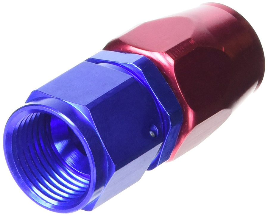 610040 RUSSELL/EDEL Red/Blue Anodized Aluminum -10AN Straight Hose End