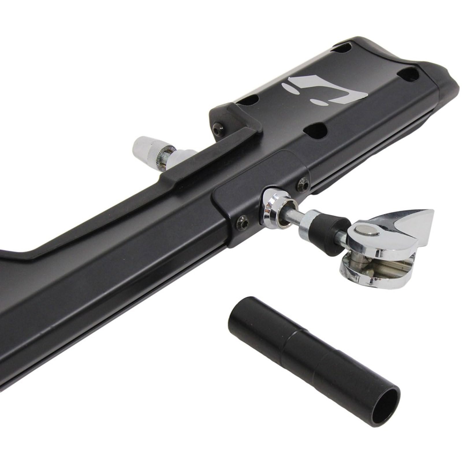 KUAT Fork Mount Trio Carrier | Secure Durable Bike Roof Rack with Integrated Cable Lock & Sliding Rear Tire Strap - 1 Bike Capacity | Adapters Included, Black & Silver