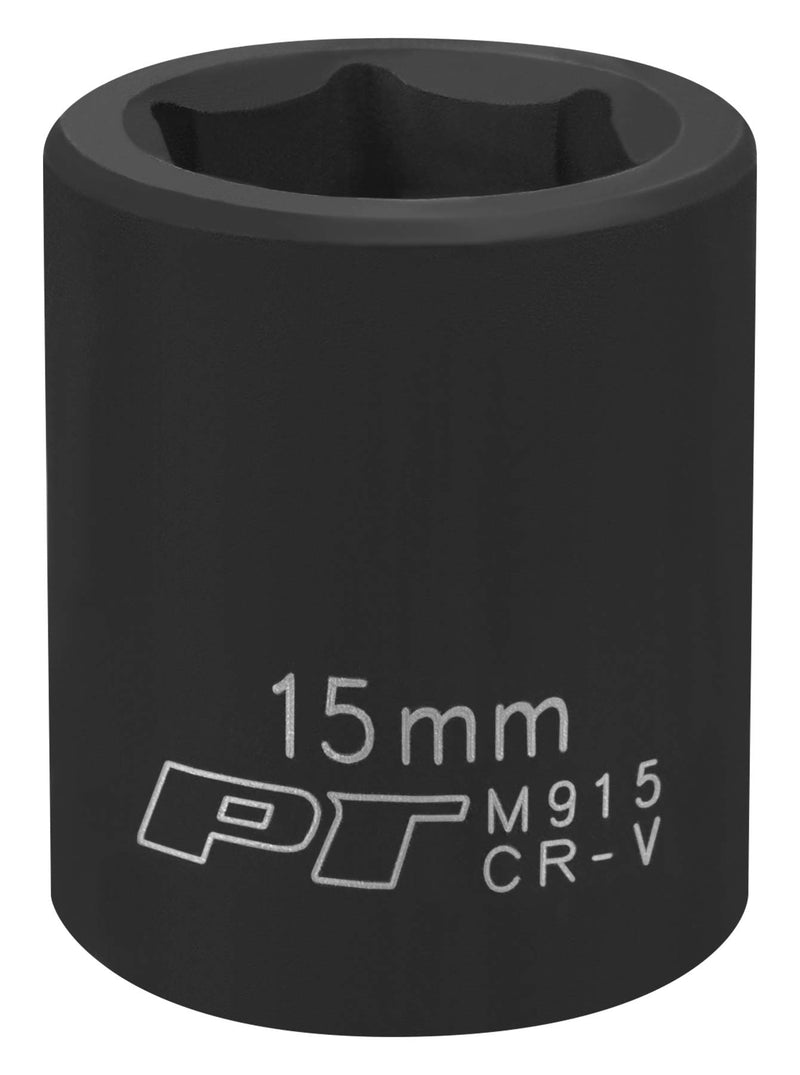 3/8-Inch Performance Tool M915 15mm 6pt Impact Socket
