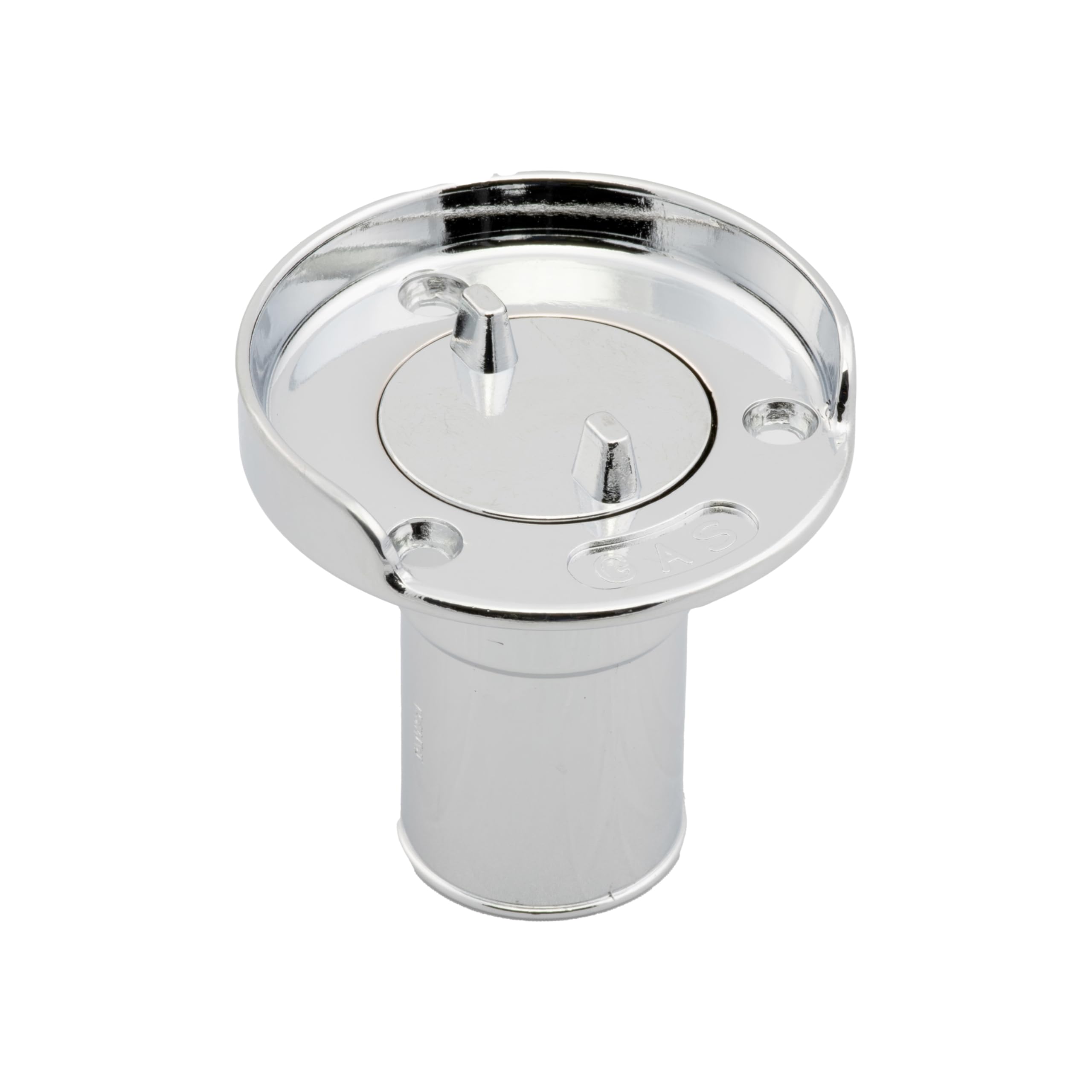 Chrome Plated Whitecap Industries S-7021P Zamac Gas Hose Deck Fill with Splash Guard - 3-1/8" Hose