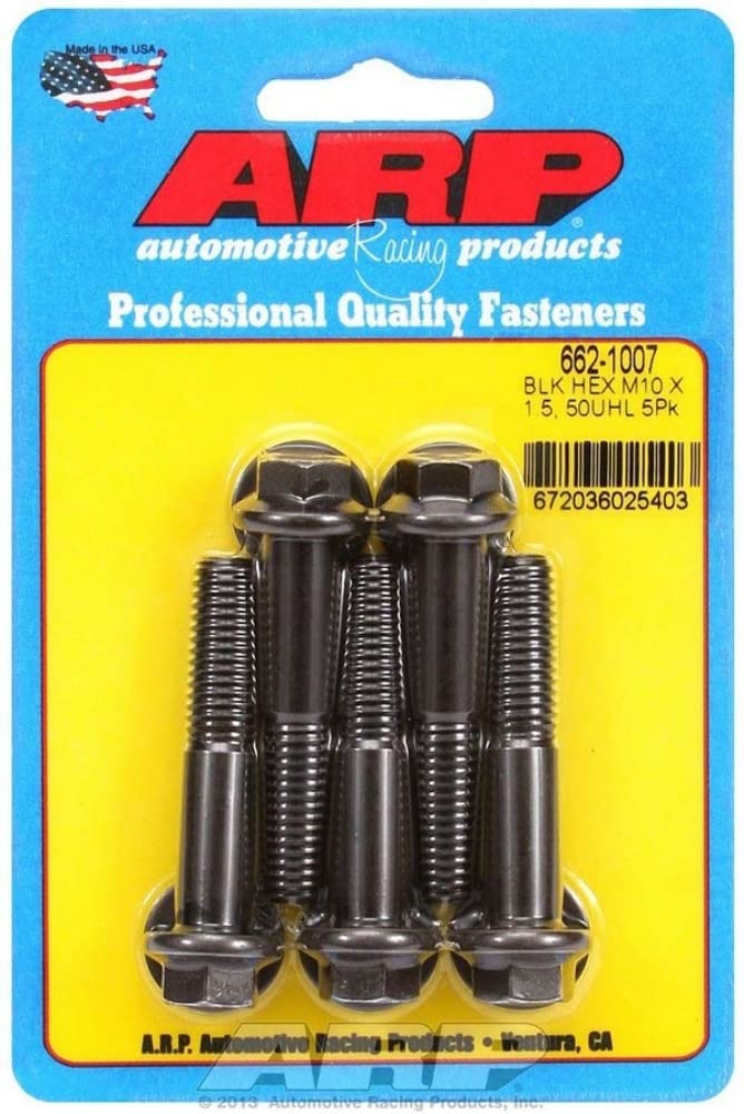 ARP Hex Bolt Stainless Steel, M10 x 1.50, 5 Pieces, Black Oxide, Grade 8, ISO Metric Coarse