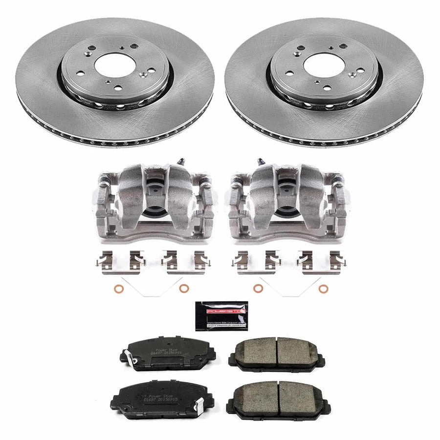 Power Stop KCOE6940 Front Brake Caliper Kit Replacement - Brake Rotor, Brake Pads & Calipers For Acura RDX 2013-2018 [Model Specific]
