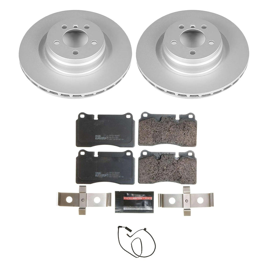 Euro-Stop Power Stop ESK5424 Front Brake Kit- Coated Brake Rotors & Ceramic Brake Pads For Land Rover Range Rover 2006-2009 [Model Specific]