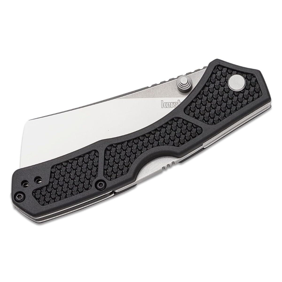 Kershaw Pocket Knife Hatch, Black and Gray Design, 3.15 Inch Steel Cleaver, EDC with Manual Opening, Reversible Deep Carry, Everyday Carry Pocket Knife for Men and Women