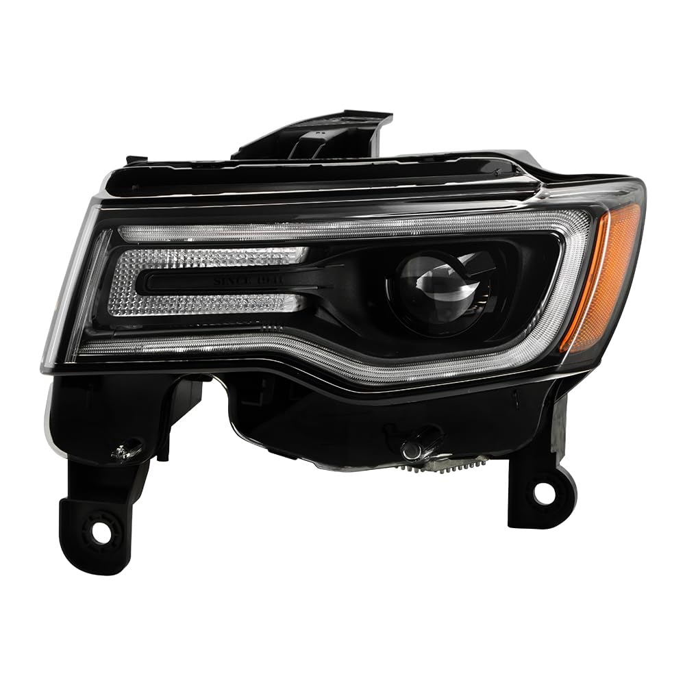 Jeep Grand Cherokee Spyder (POE) 17-21 (Fit HID Model) w/Auto Leveling LED DRL Headlight (Low D3S High D3S) - OE Chrome Left