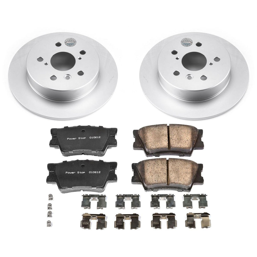 Power Stop Coated Rotor CRK7905 Rear Brake Kit- Coated Brake Rotors and Z17 Ceramic Brake Pads For Toyota Camry 2018-2024 [Model Specific]