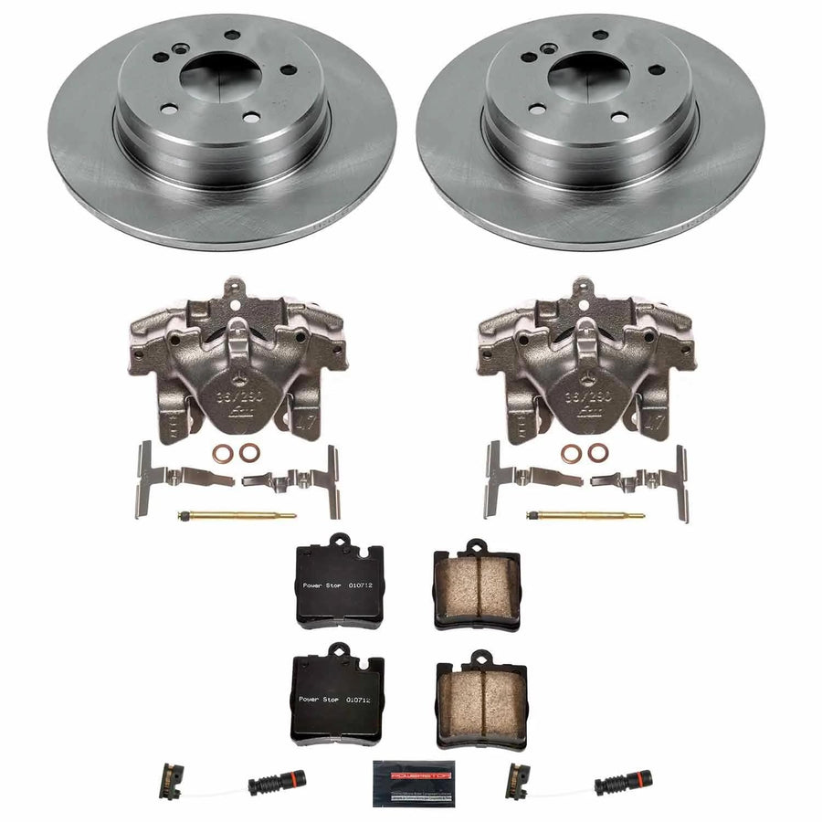 Power Stop KCOE627 Rear Brake Caliper Kit- Brake Rotors, Brake Pads & Calipers For Mercedes-Benz E430 2001-2002 [Model Specific]
