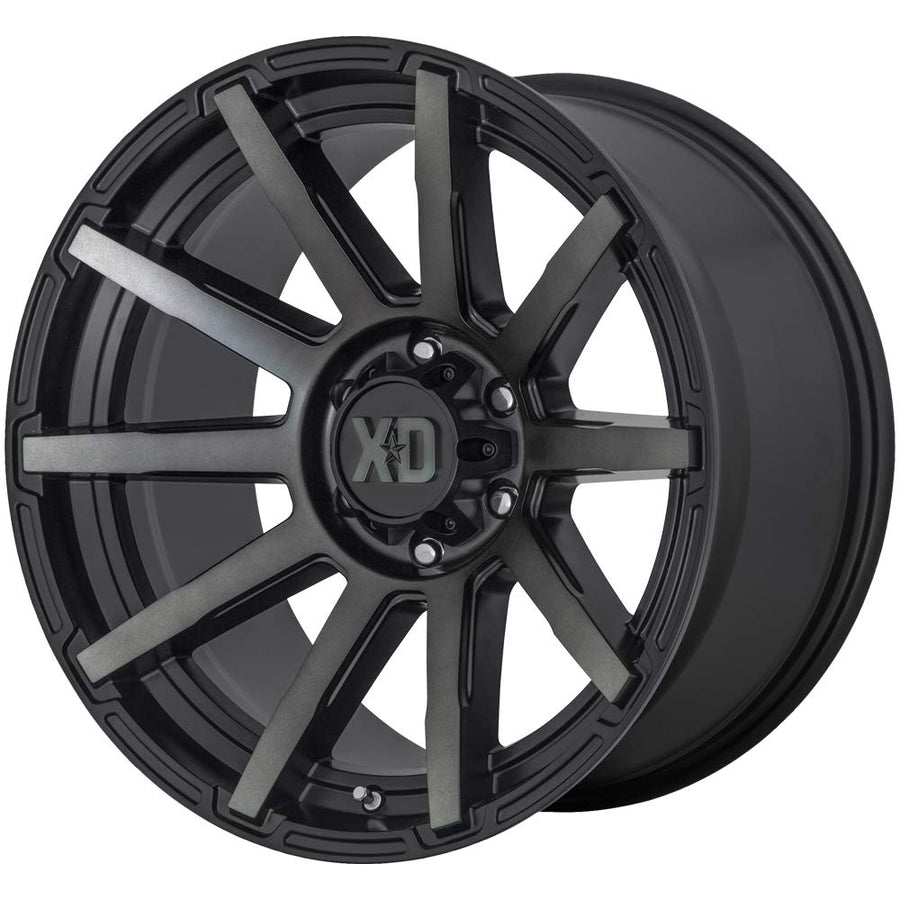 XD Wheels Outbreak Xd847 Satin Black with Gray Tint Wheel with Alloy Steel (18 x 9. inches /8 x 124 mm, 12 mm Offset)