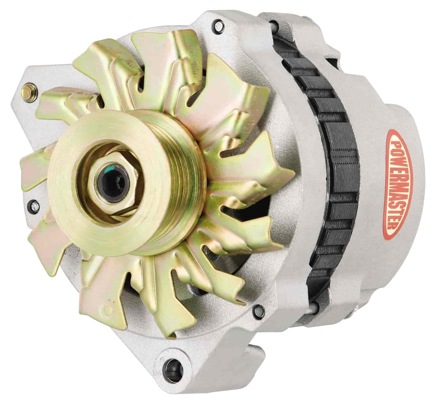 Alt GM CS130 Powermaster Polish 140A 6 grv Pulley Offset Left MTG 1-Wire or OE Hookup