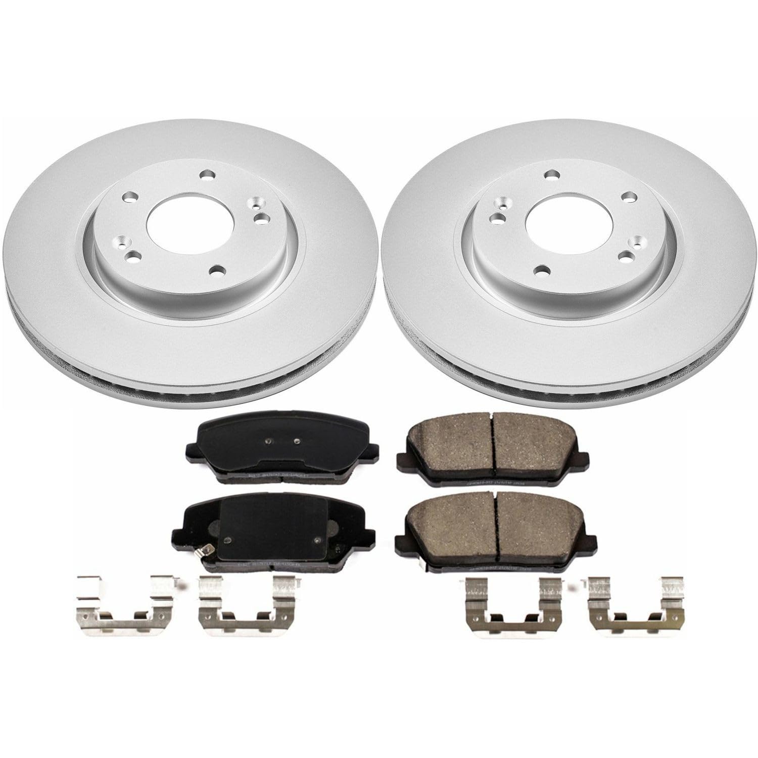 Power Stop CRK7673 Z17 Evolution Geomet Coated Brake Kit Front For Hyundai Veloster 2016-2017, Kia Forte5 2017-2018 [Model Specific]
