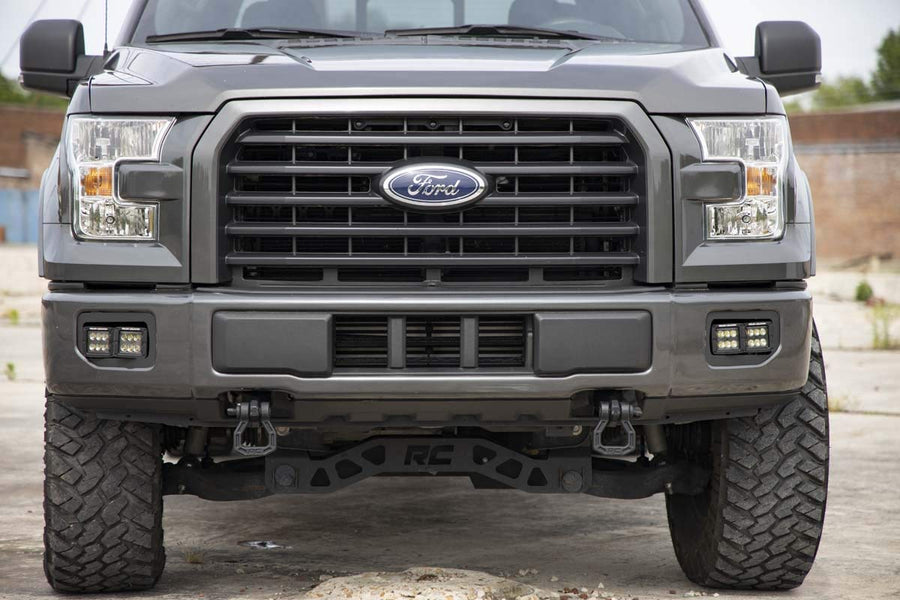 Rough Country 2" SAE Quad LED Fog Light Kit for Ford F150 (2015-2017) - (4) 2-in SAE LED Cubes