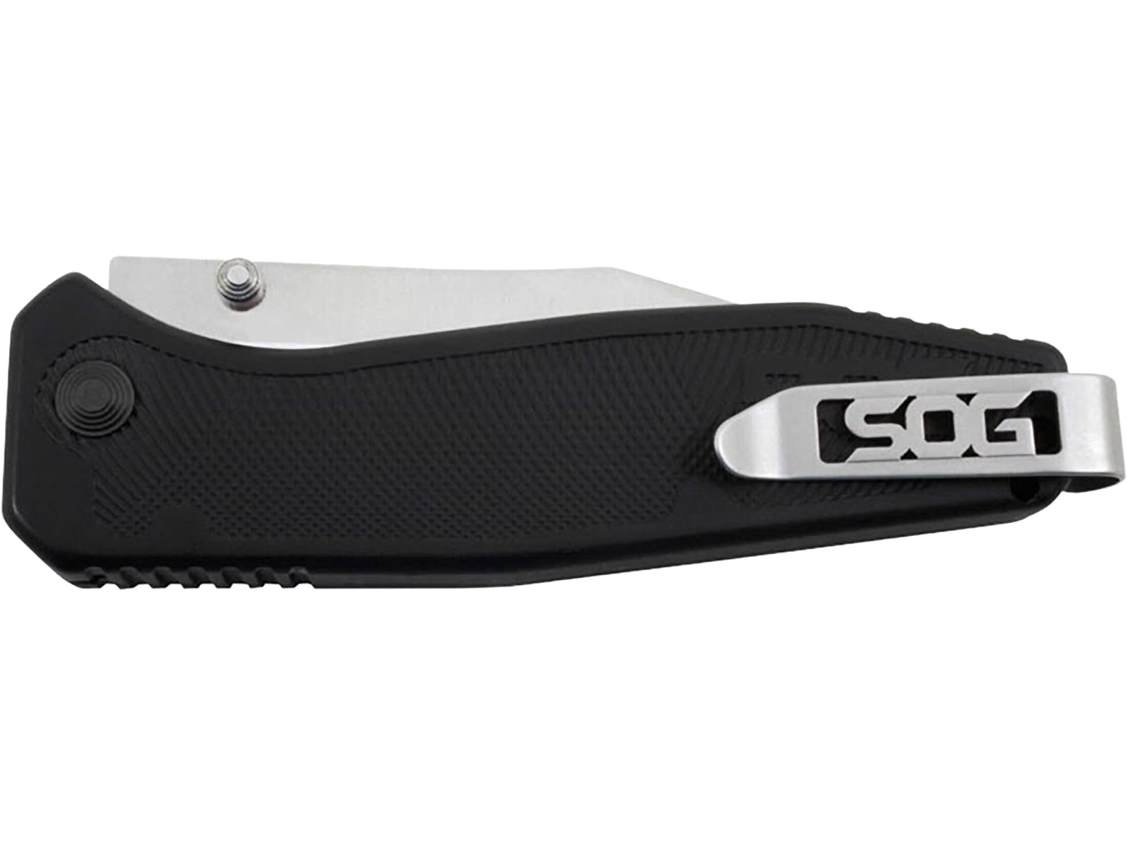 SOG Flare Knife Folding and Pocket Assisted Opening Tech w/ 3.5 Inch Stainless Straight Edge Blade & Tactical GRN Grip Knife (FLA1001-CP), Black