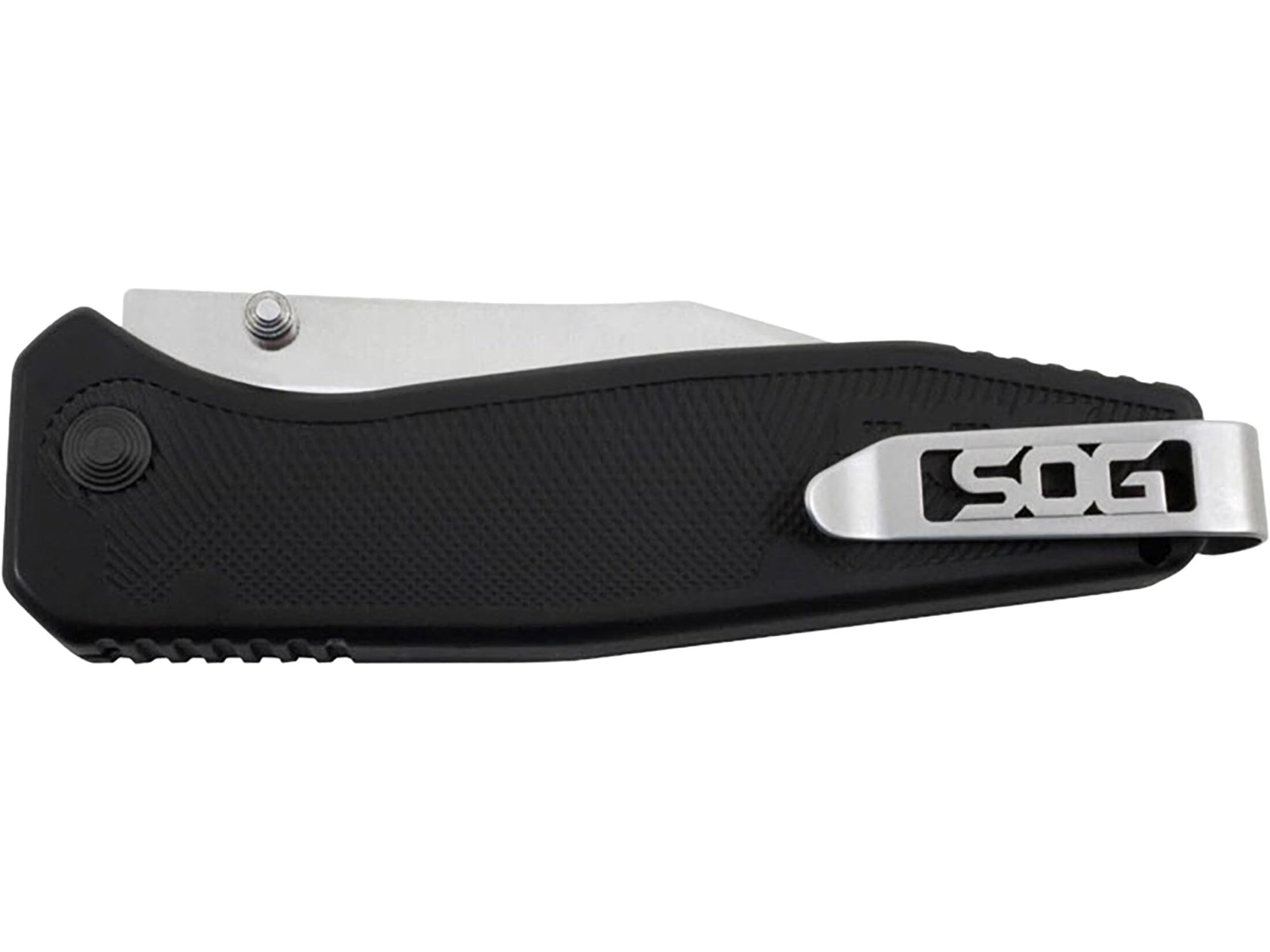 SOG Flare Knife Folding and Pocket Assisted Opening Tech w/ 3.5 Inch Stainless Straight Edge Blade & Tactical GRN Grip Knife (FLA1001-CP), Black