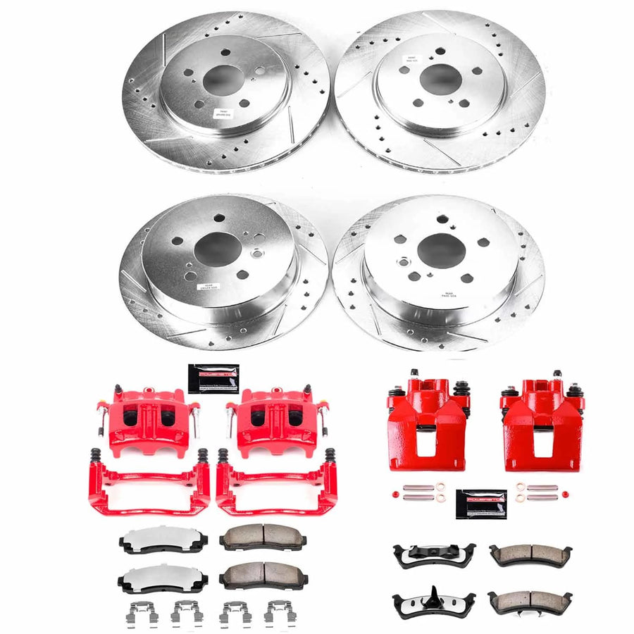 Power Stop Z36 KC4356-36 Brake Kit Front & Rear with Calipers For Ford Explorer Sport 2001-2002 [Model Specific]