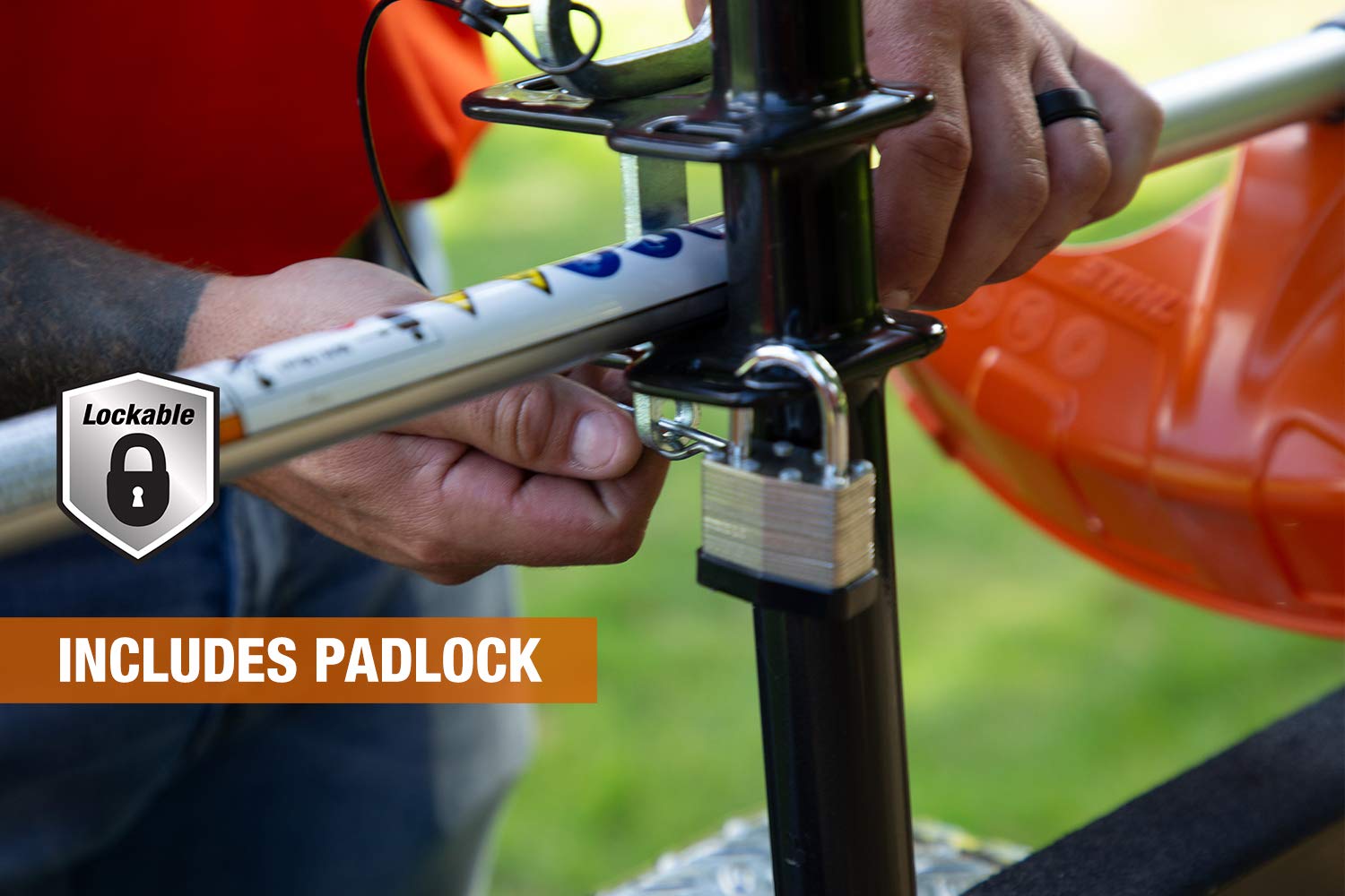 3 Position Buyers Products LT13 Trimmer Rack for Landscape Trailers, Holds 3 Weed Eaters, Made in The USA, Trimmer Rack for Lawn Care Equipment, Landscape Tools