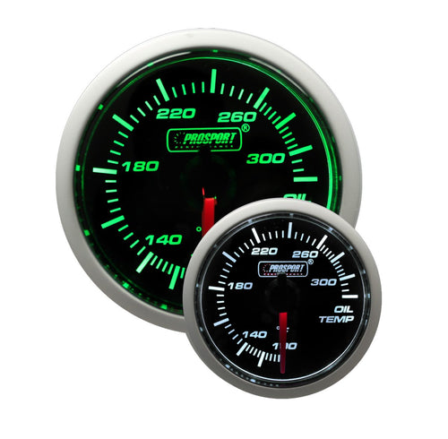 Electrical Oil Temperature Gauge- Green/White Performance Series 52mm (2 1/16")