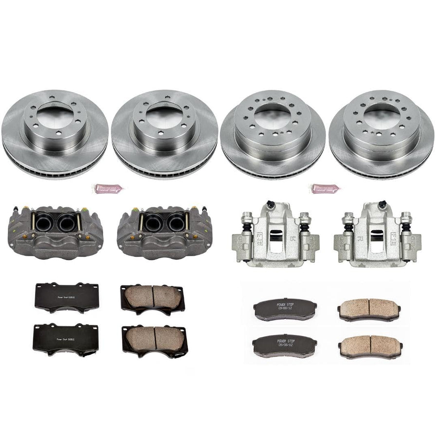 Power Stop KCOE138 Replacement Autospeciality Front and Rear Caliper Kit- OE Rotors, Ceramic Brake Pads, Calipers