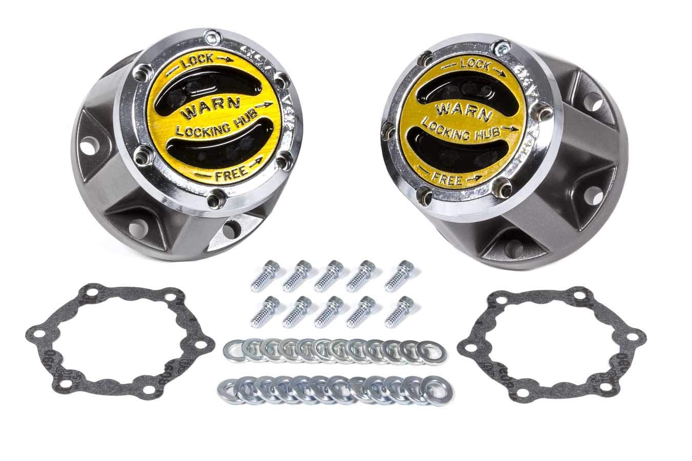 Premium WARN 34581 Manual Locking Hub with Zinc Aluminum Alloy Dial, Dual Seals and 26 Splines, Chrome, 1 Pair