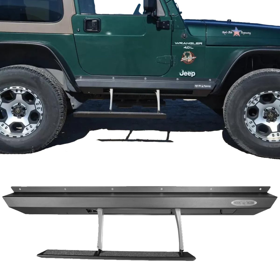 TJ Rock Slide Engineering 2 Door Step Sliders for Jeep Wrangler 1997-2006, BD-SS-100-TJ