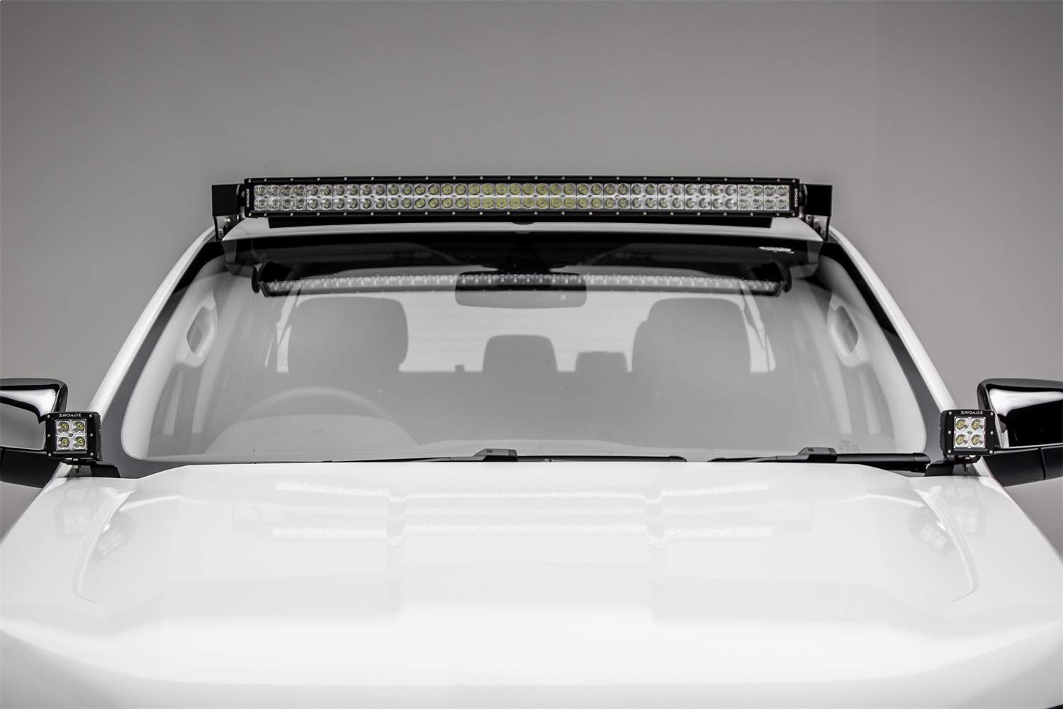 ZROADZ LED Kit Ditch Hood Hinge - Compatible w/ 2015-2018 Ford Ranger T6 - Incl. (2) 3 Inch LED Pod Lights - Mild Steel Gloss Black Finish - Bolt-On Easy Installation - PN #Z365761-KIT2