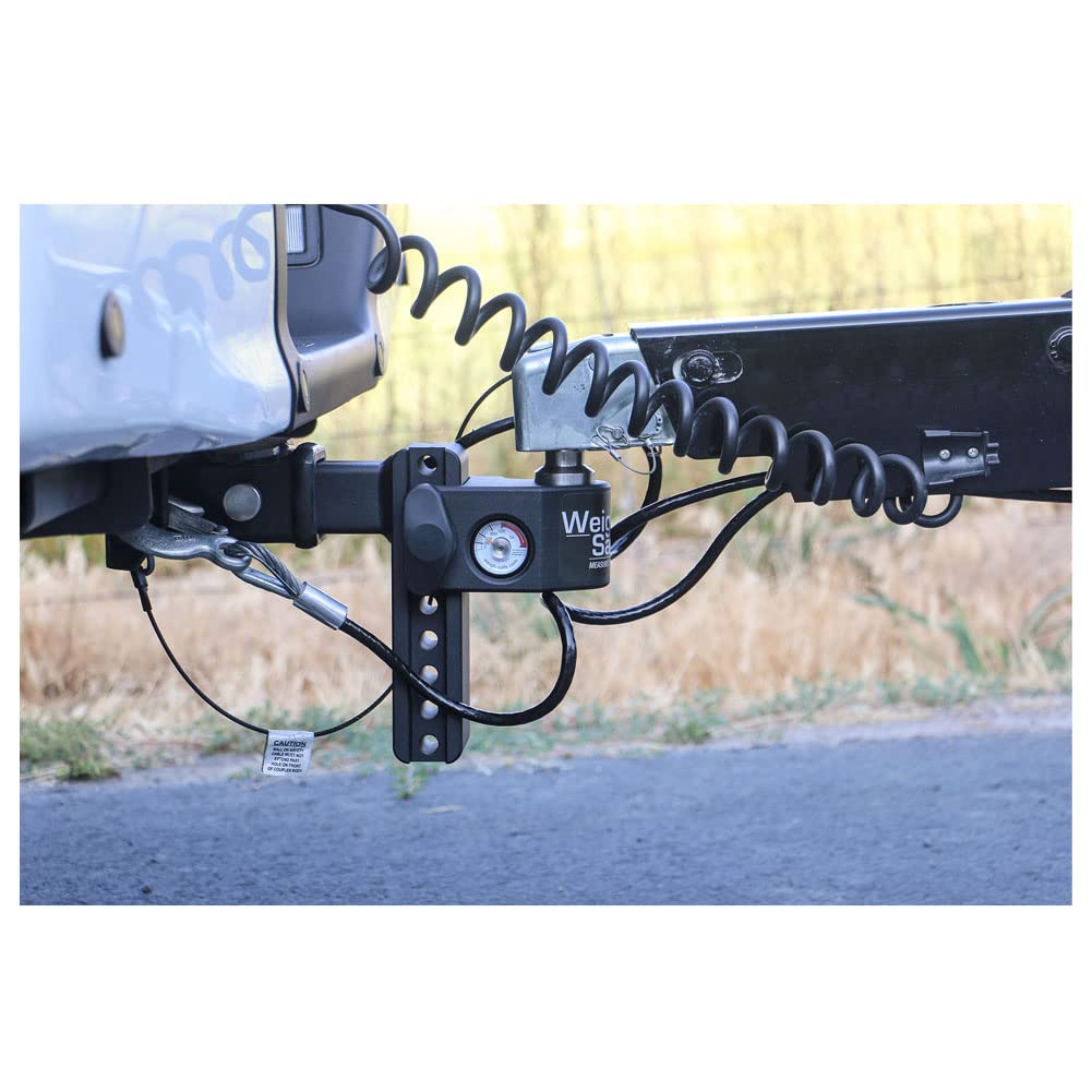 Weigh Safe Adjustable Hitch Ball Mount Trailer - 8" Adjustable Drop Hitch for 2.5" Receiver - Premium Heavy Duty Steel Trailer Tow Hitch with Built in Weight Scale for Anti Sway - 22,000 GTW