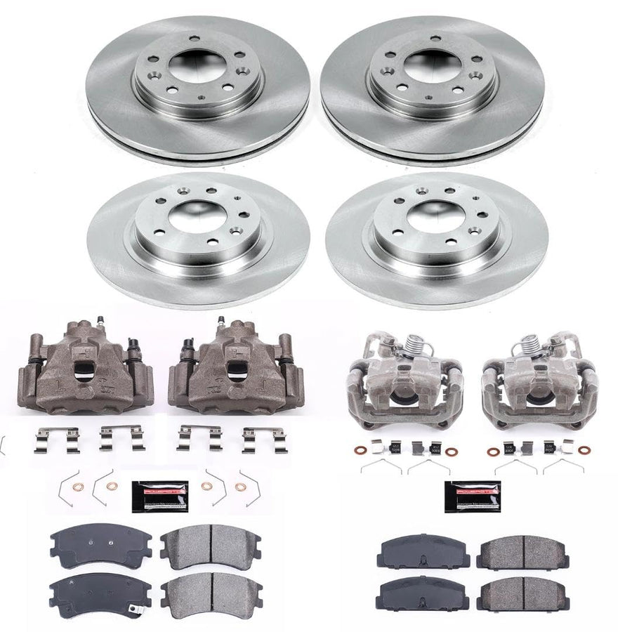 Power Stop Autospecialty KCOE2449 Front & Rear Caliper Brake Kit- Brake Rotors, Ceramic Brake Pads and Brake Calipers For Mazda 6 2003-2005 [Model Specific]