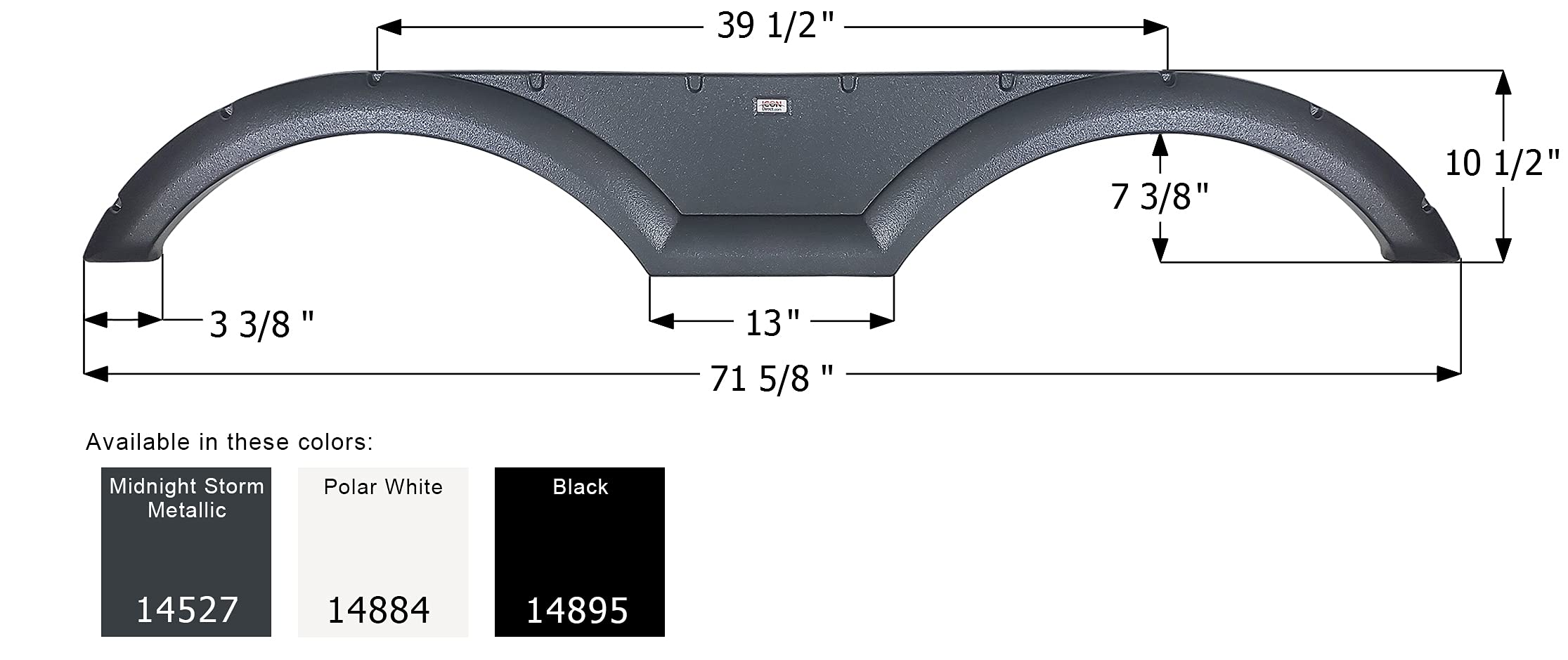 Fender Skirt ICON 14527, Tandem, Heartland, FS4527, Midnight Storm Met.