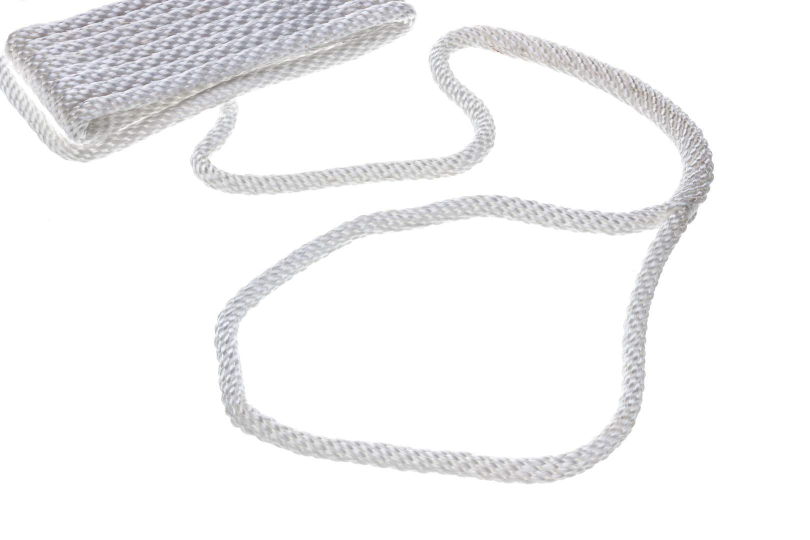 Solid-Braided Attwood 11737-7 MFP Dock Line, White, Multifilament Polypropylene, 3/8-Inch Thick, 15 Feet Long, Bare Ends
