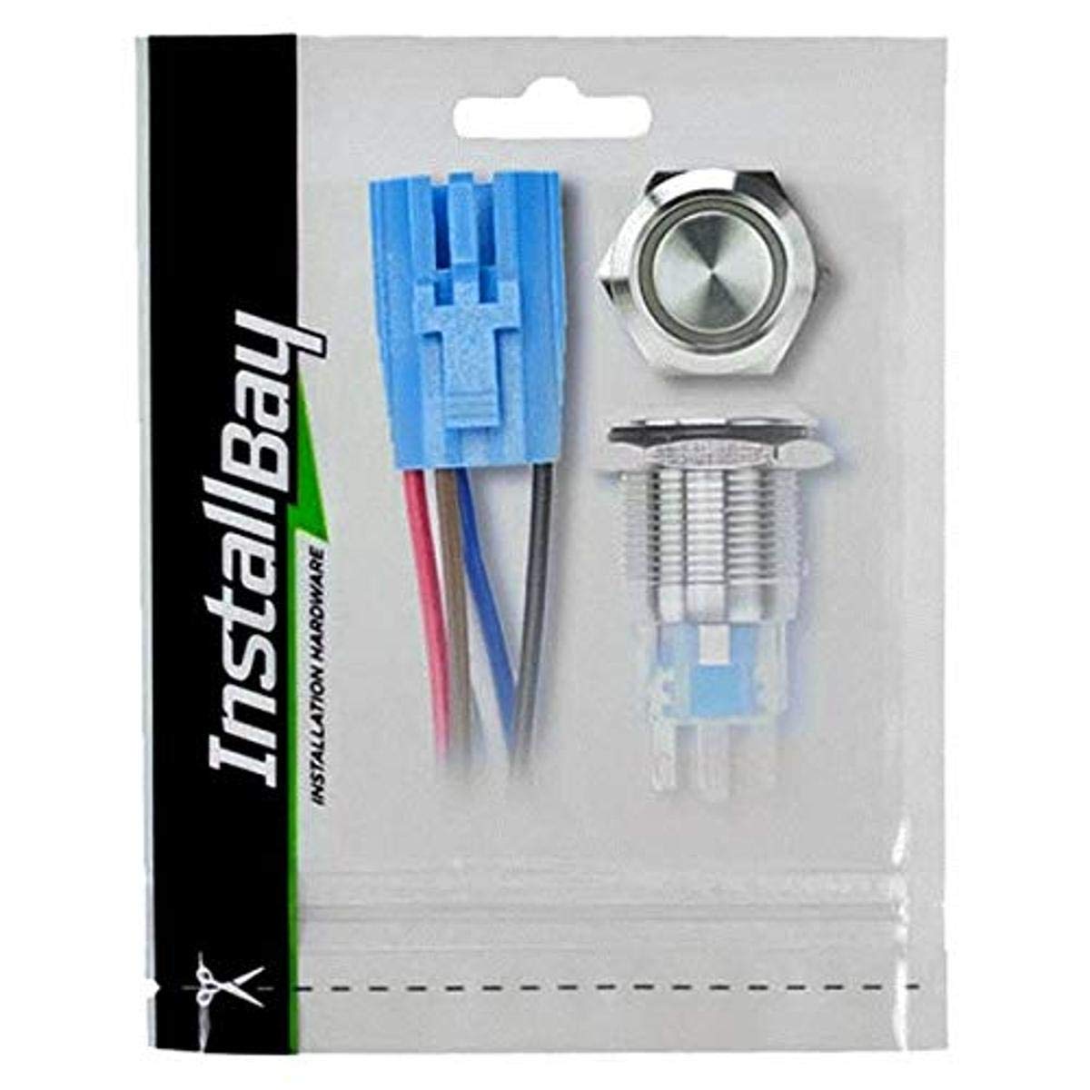 19Mm Stainless Round Switch W/Latch & Harness - Installbay White (IBRSSW19)
