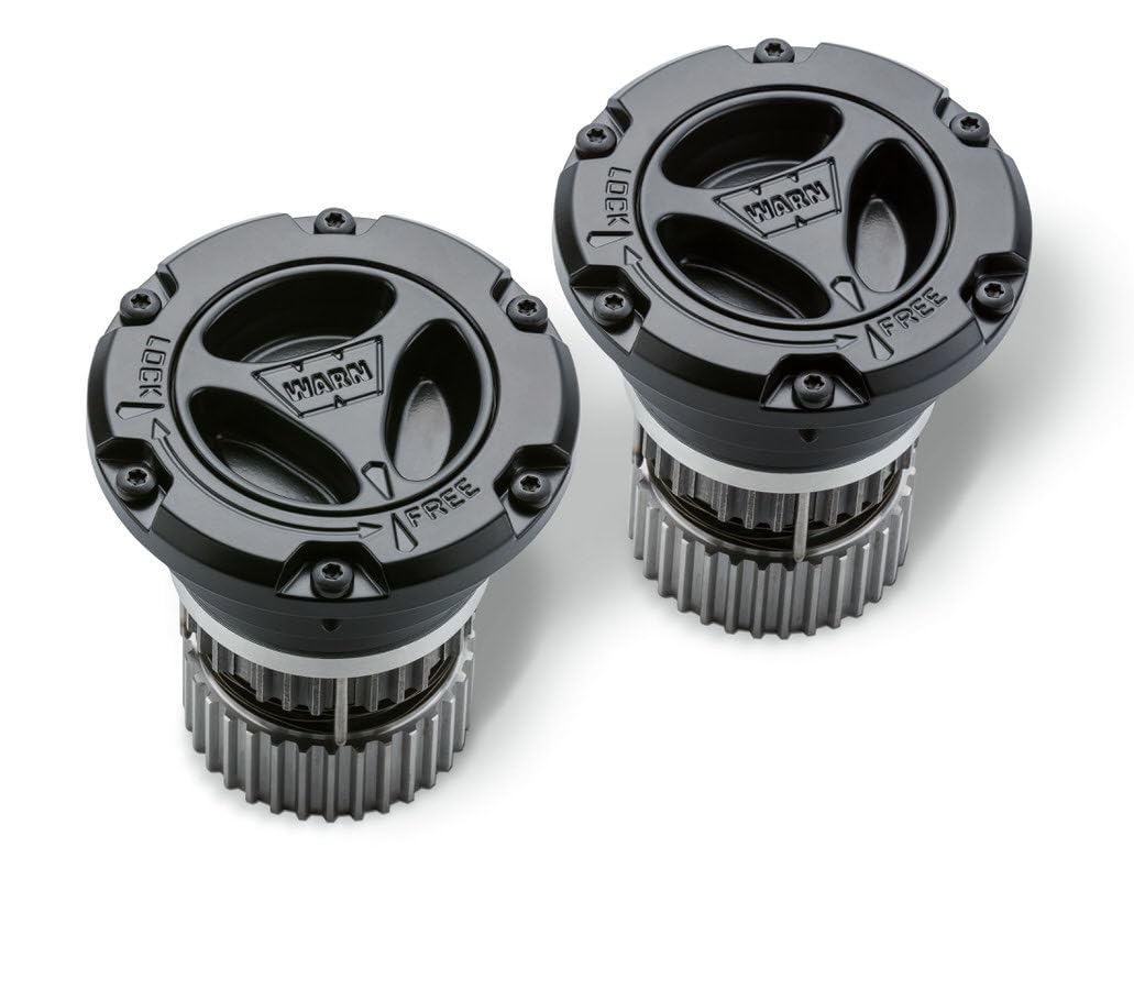 95060 WARN Premium Manual Locking Hub with Stainless Steel Dial, Dual Seals and 35 Splines, Black, 1 Pair