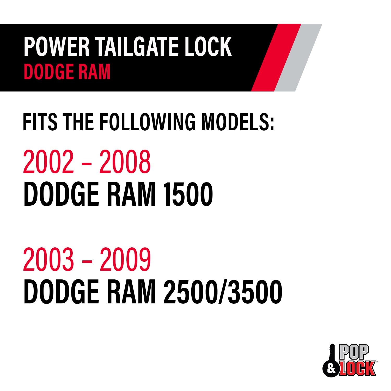 PL8340 Power Tailgate Lock for Dodge Ram Models 1500, 2500, and 3500 Pop & Lock